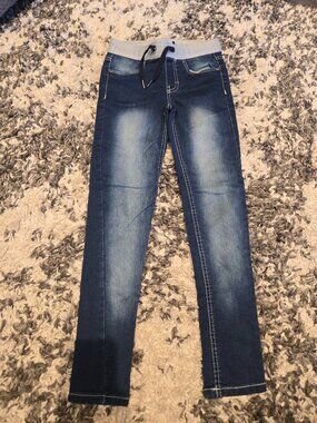 Buffalo David Bitton Girls' Knit Waist Denim Jeans | Size 12 | Medium Wash